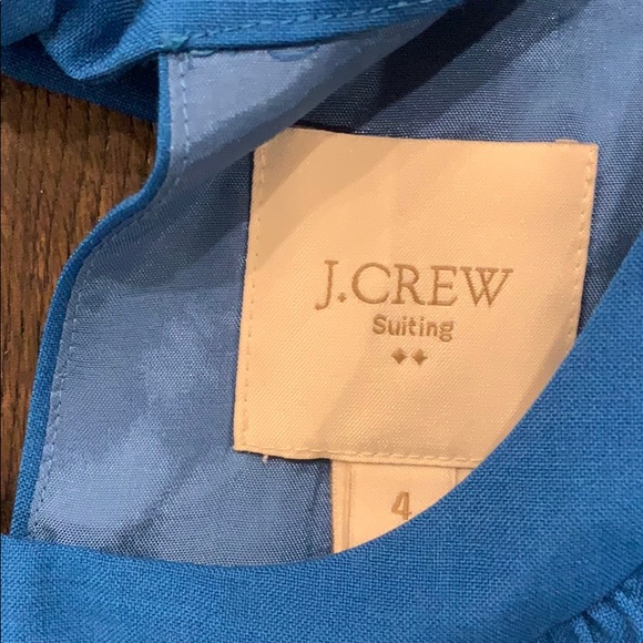 J. Crew Teal Dress With Pockets and Bow Size 4 - Picture 2 of 6